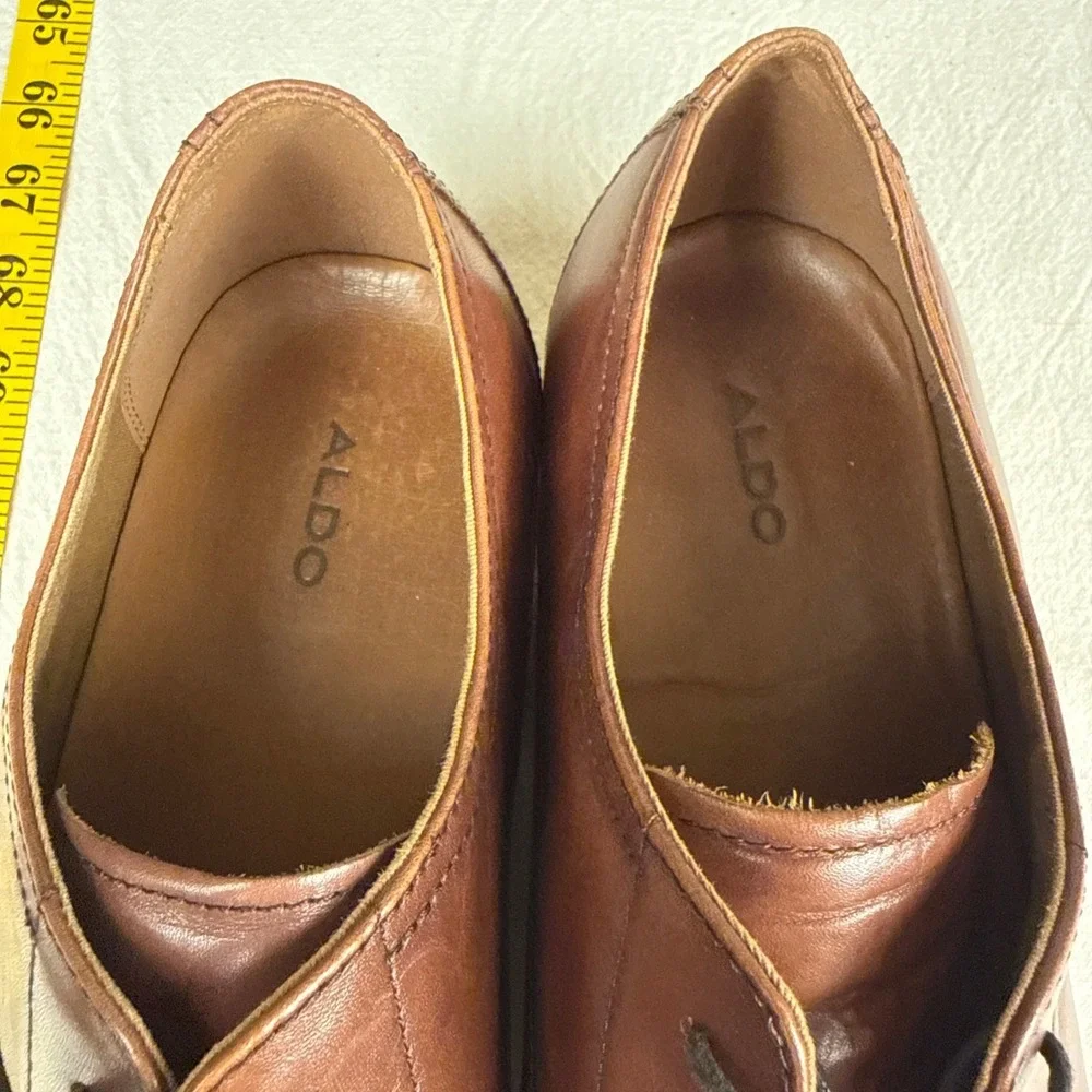 Aldo Derby Shoes Men Size 13 Brown Classic Leather Lace Formal Business Casual